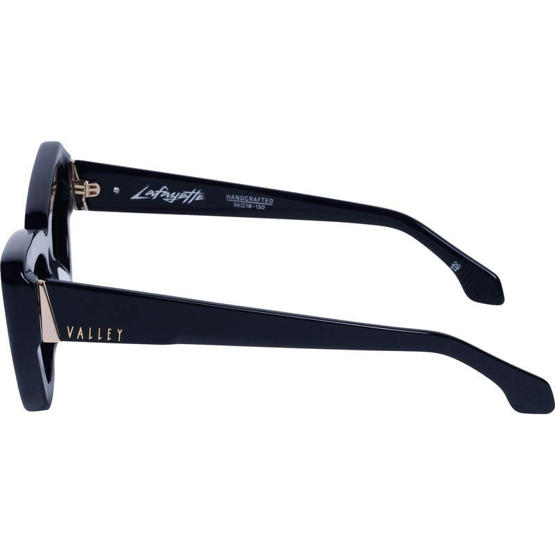 Lafayette, Gloss Black with Gold Metal/Black Lenses