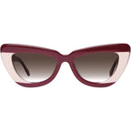 Lafayette, Burgundy Light Tan Splice with Gold Metal Trim/Brown Gradient Lenses