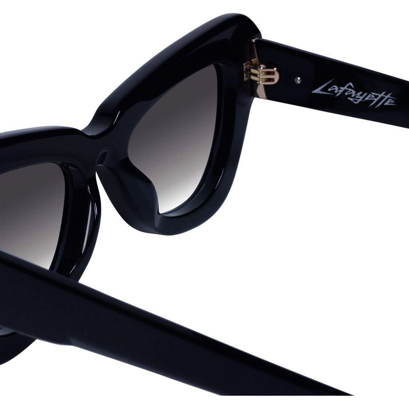 Lafayette, Gloss Black with Gold Metal/Black Gradient Lenses