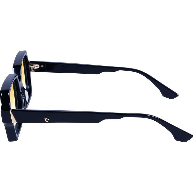 Liberty, Gloss Black with Gold Metal/Orange Gradient Lenses