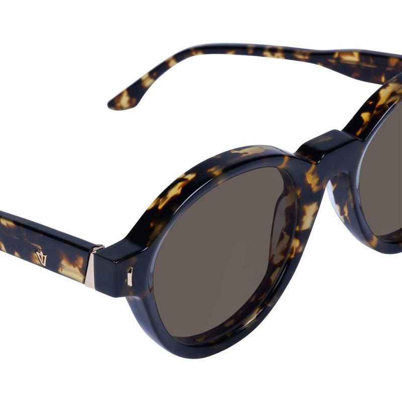 Motel, Clear Tort with 24K Gold Metal/Brown Lenses