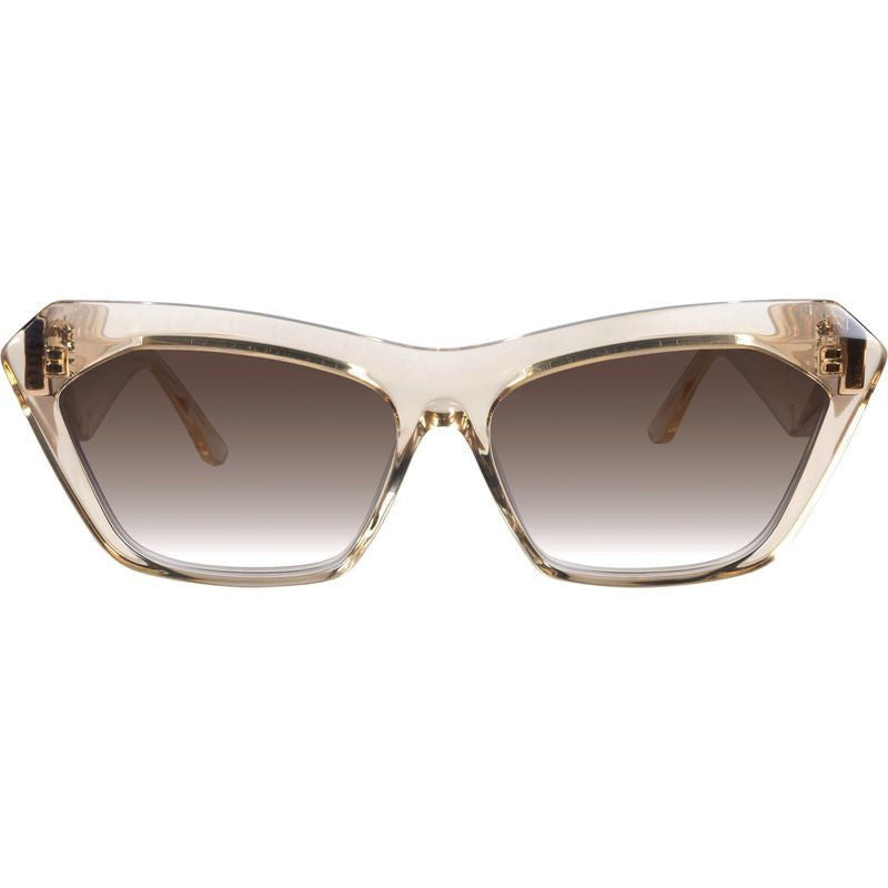 Piaf, Champagne with Gold Metal/Brown Gradient Lenses