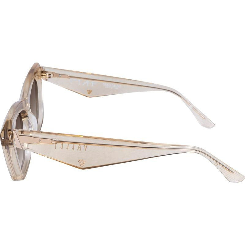 Piaf, Champagne with Gold Metal/Brown Gradient Lenses