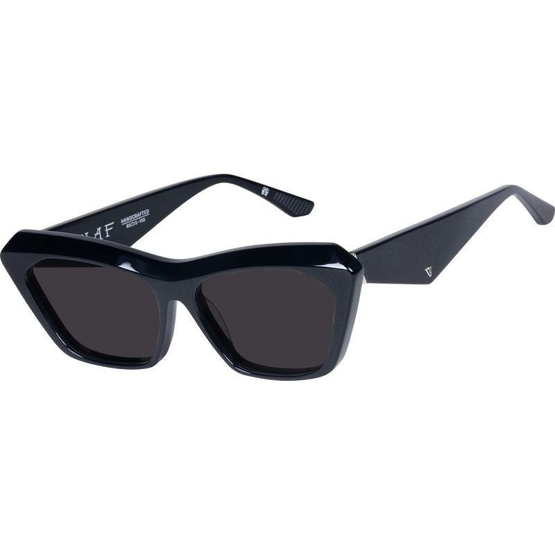 Piaf, Gloss Black with Silver Metal/Black Polarised Lenses