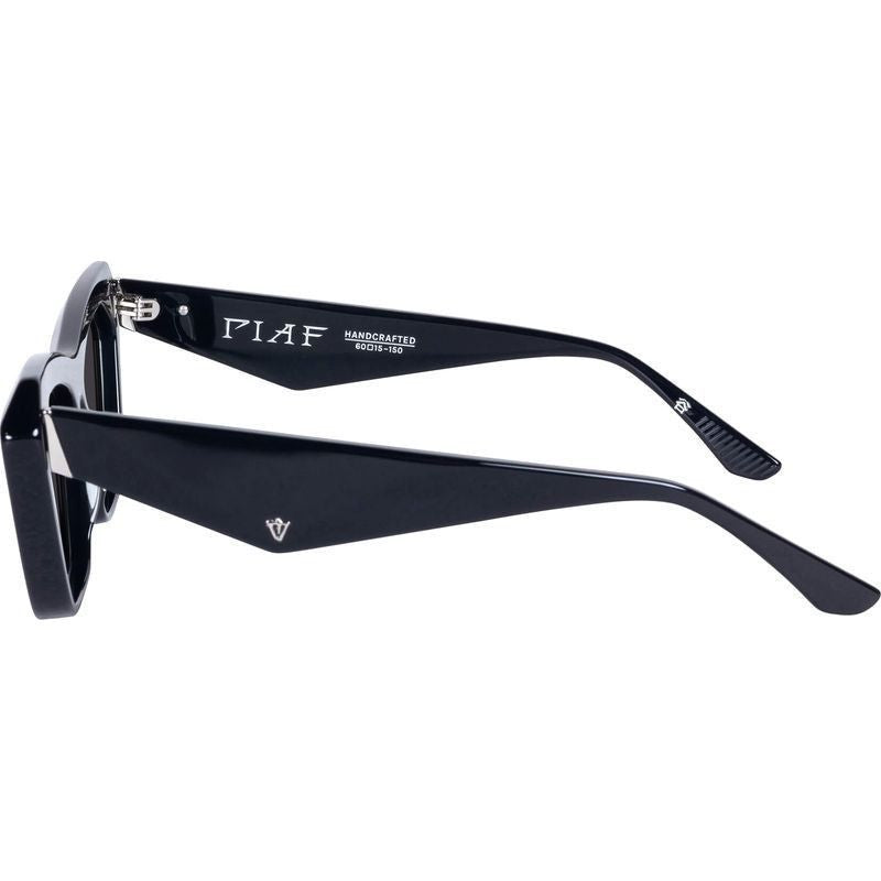 Piaf, Gloss Black with Silver Metal/Black Polarised Lenses
