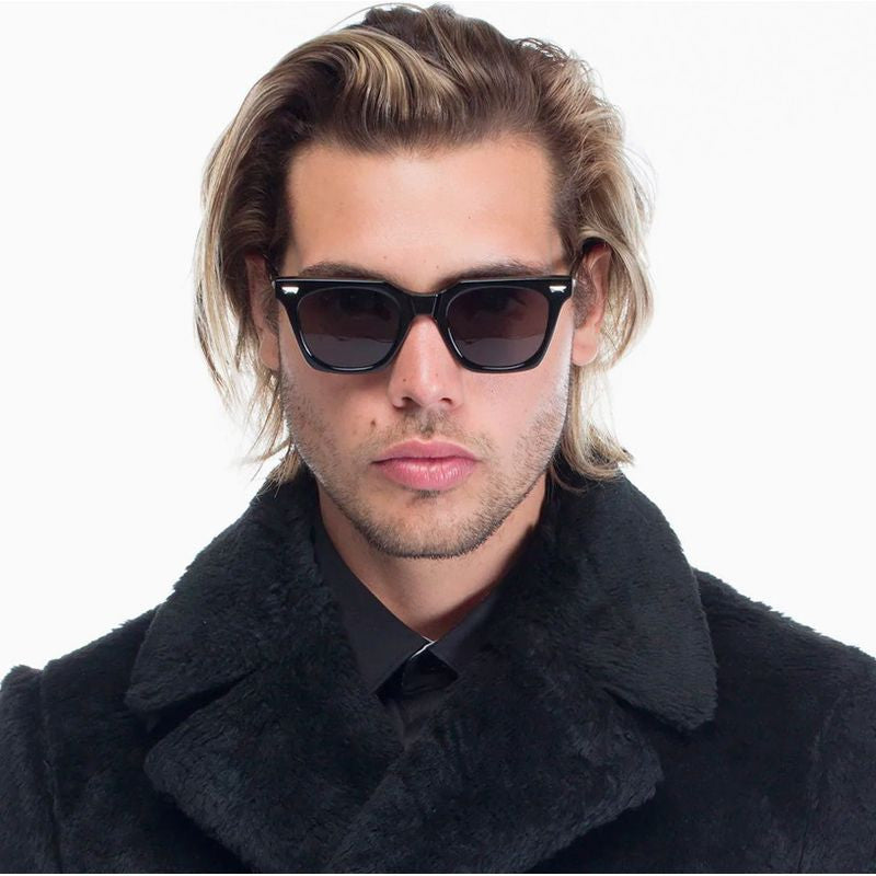 Prisoner, Gloss Black with Silver Metal Trim/Black Lenses