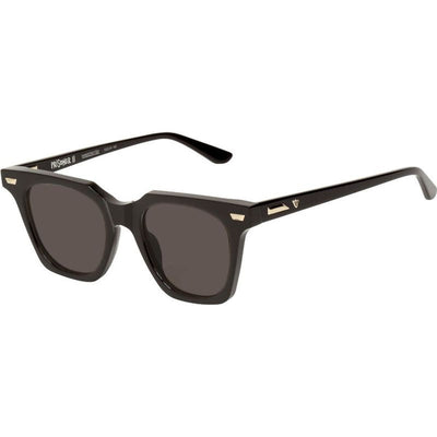 Prisoner II, Gloss Black with Gold Metal/Brown Lenses