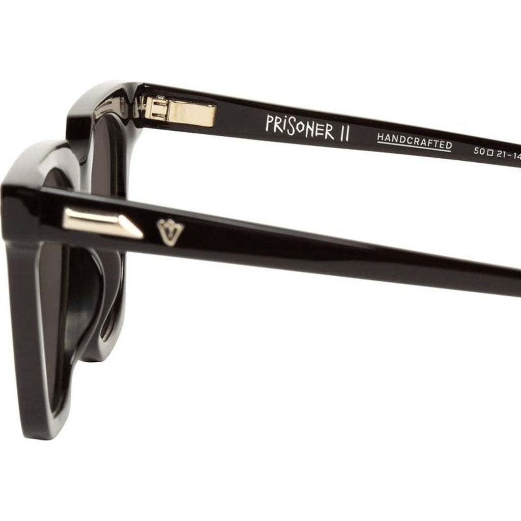 Prisoner II, Gloss Black with Gold Metal/Brown Lenses