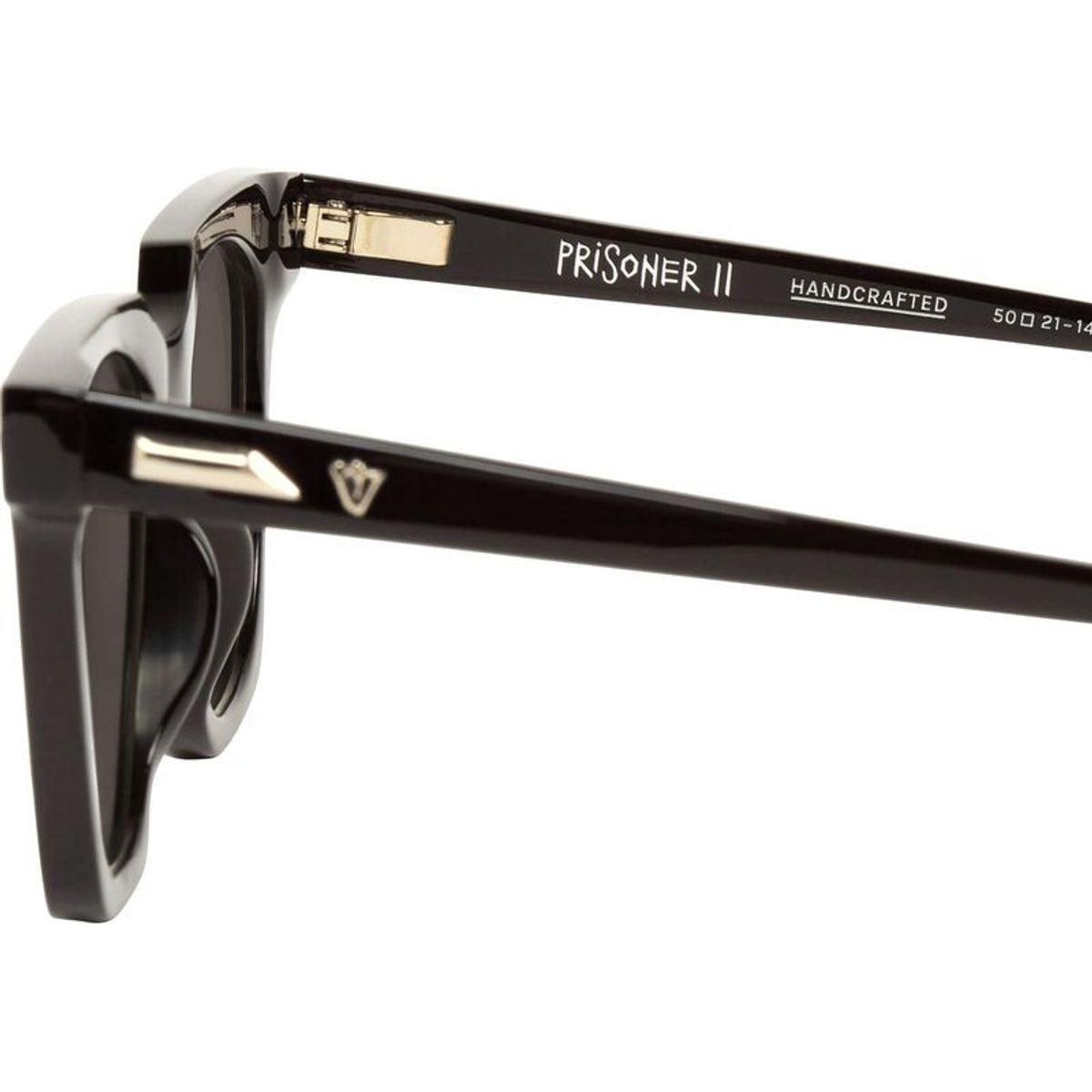 Prisoner II, Gloss Black with Gold Metal/Brown Lenses