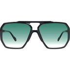 Rodeo, Gloss Black with Gold Metal/Dark Green Gradient Lenses