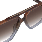 Rodeo, Matte Transparent Chocolate Fade to Crystal with Gold Metal/Brown Gradient Lenses