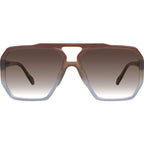 Rodeo, Matte Transparent Chocolate Fade to Crystal with Gold Metal/Brown Gradient Lenses