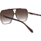Rodeo, Matte Transparent Chocolate Fade to Crystal with Gold Metal/Brown Gradient Lenses