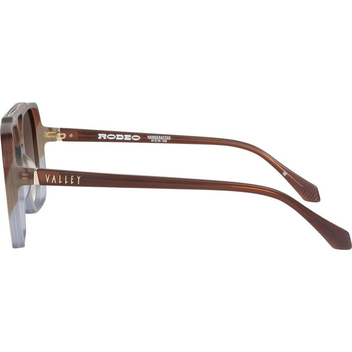Rodeo, Matte Transparent Chocolate Fade to Crystal with Gold Metal/Brown Gradient Lenses