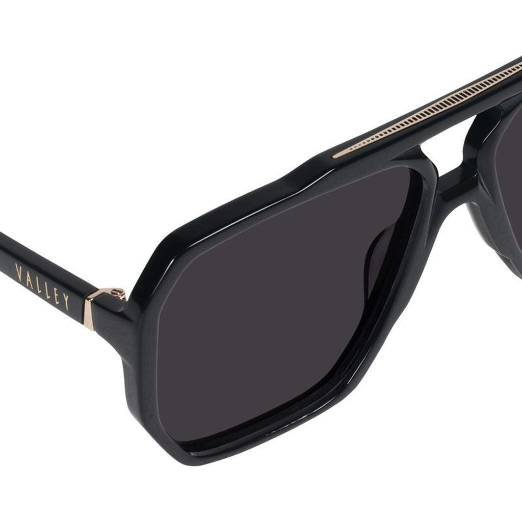Rodeo, Gloss Black with Gold Metal/Black Lenses