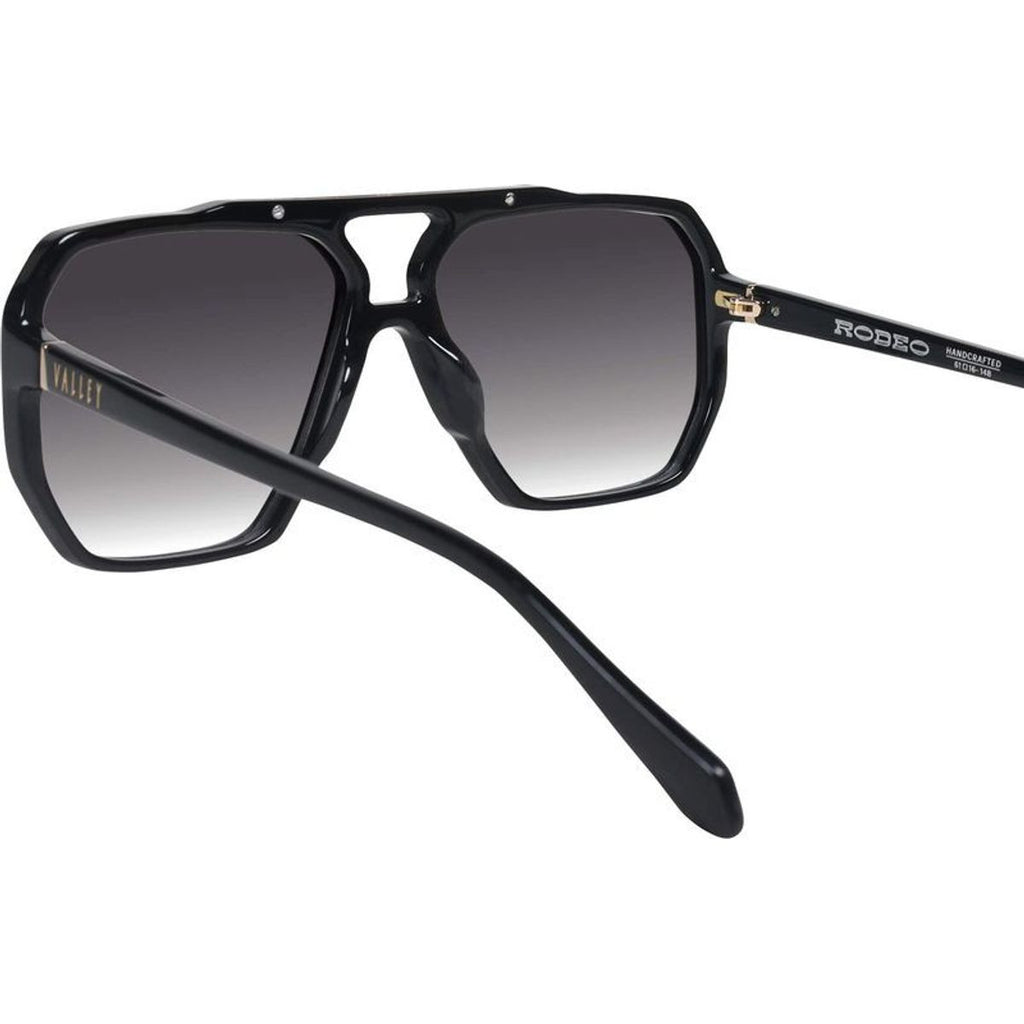Rodeo, Gloss Black with Gold Metal/Black Gradient Lenses