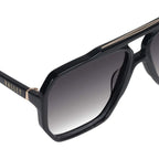Rodeo, Gloss Black with Gold Metal/Black Gradient Lenses