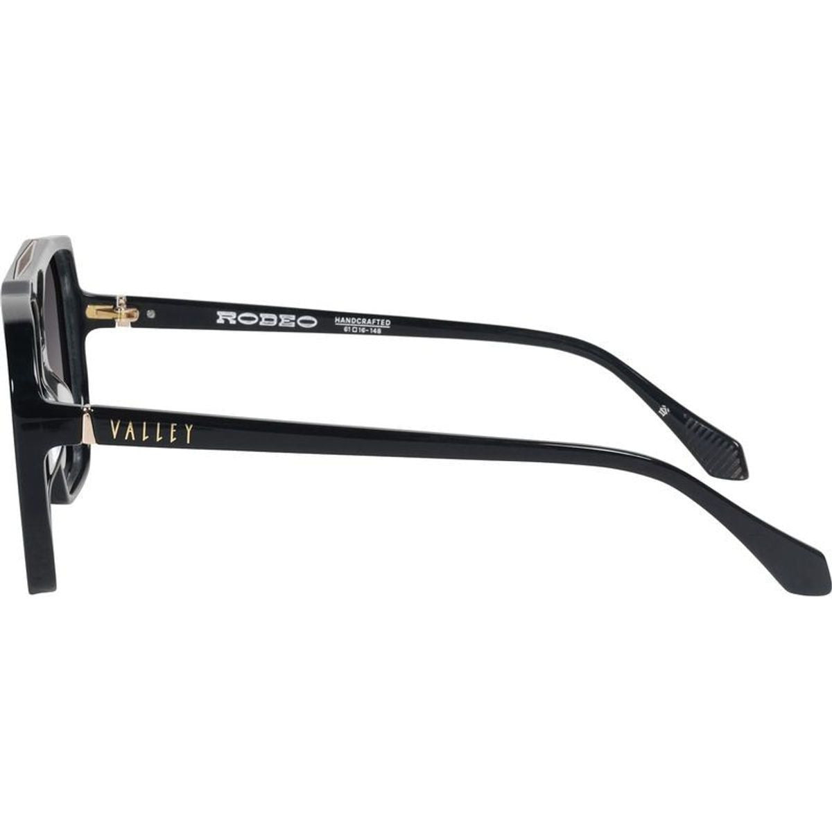 Rodeo, Gloss Black with Gold Metal/Black Gradient Lenses
