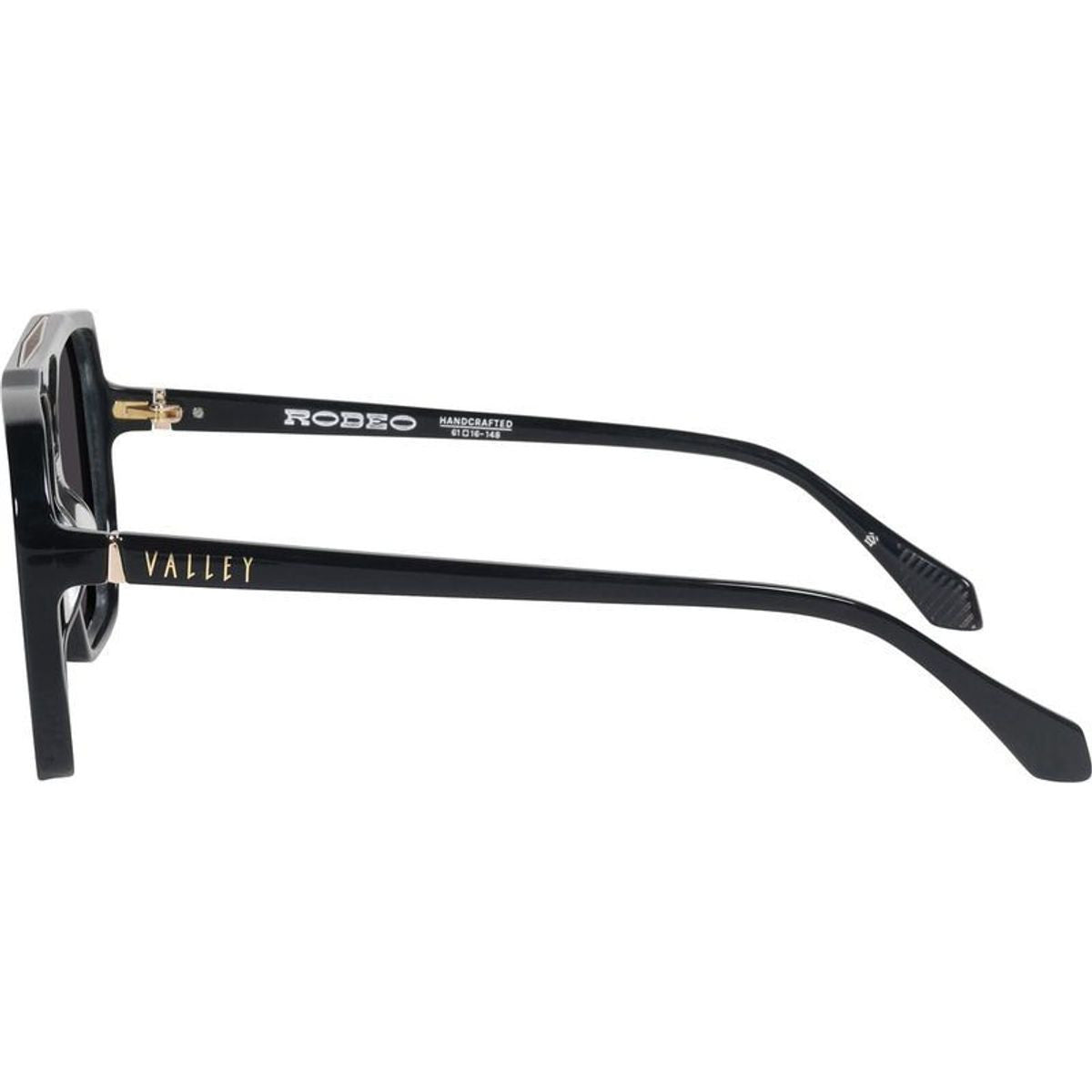 Rodeo, Gloss Black with Gold Metal/Black Lenses