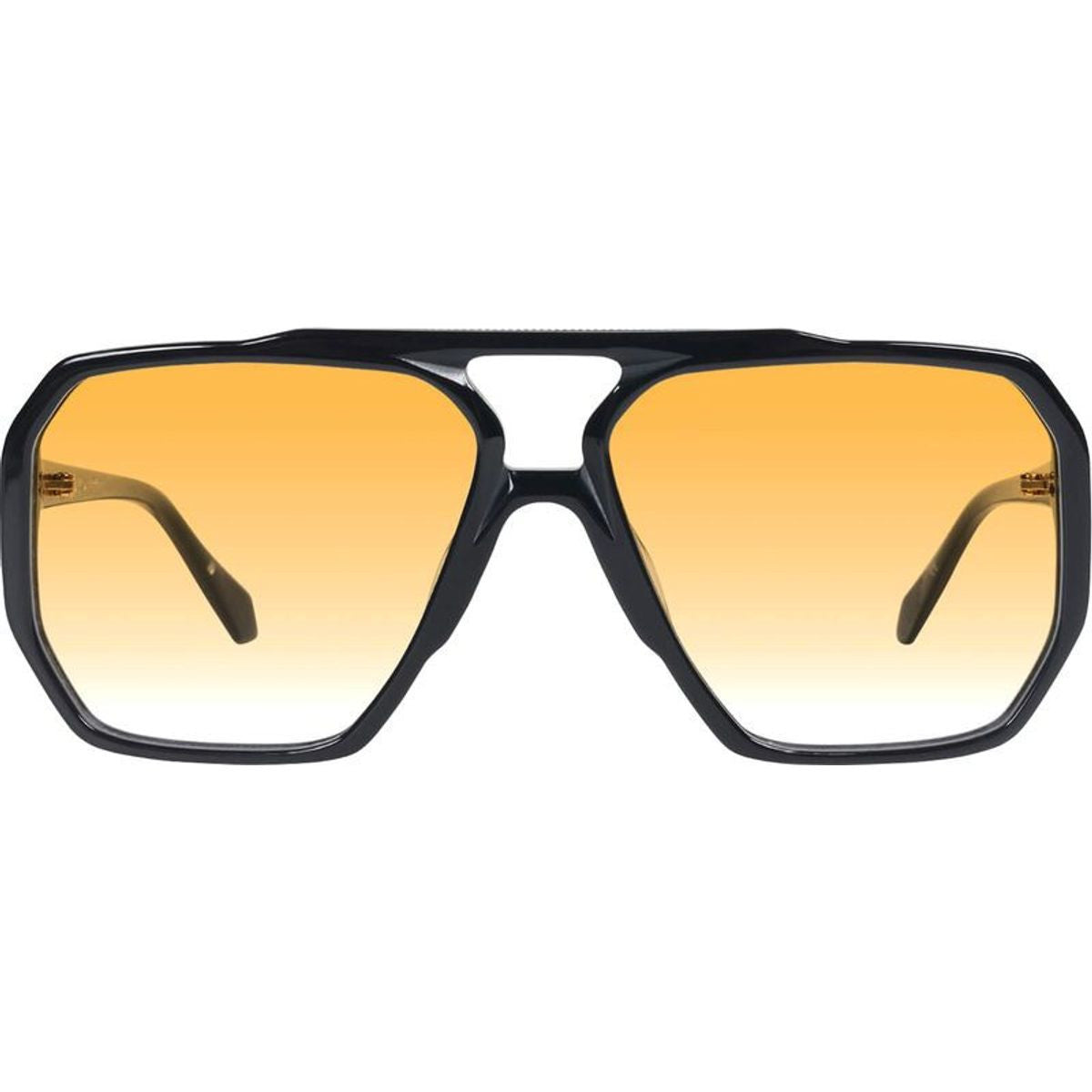 Rodeo, Gloss Black with Gold Metal/Orange Gradient Lenses