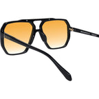 Rodeo, Gloss Black with Gold Metal/Orange Gradient Lenses