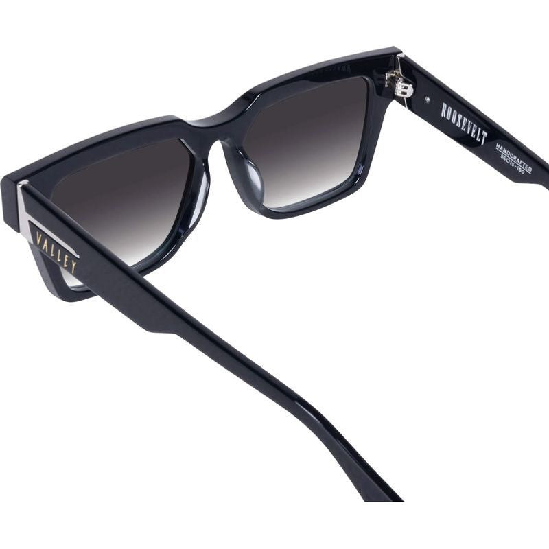 Roosevelt, Gloss Black with Silver Metal/Black Gradient Lenses