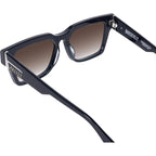 Roosevelt, Gloss Black with Silver Metal/Brown Gradient Lenses
