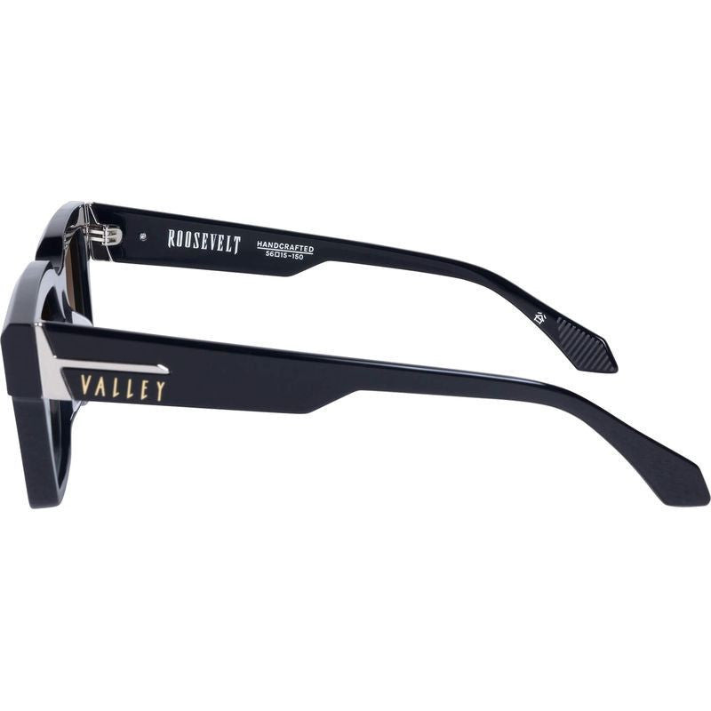 Roosevelt, Gloss Black with Silver Metal/Brown Gradient Lenses