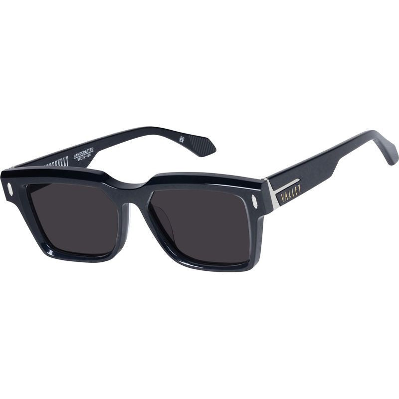 Roosevelt, Gloss Black with Silver Metal/Black Lenses