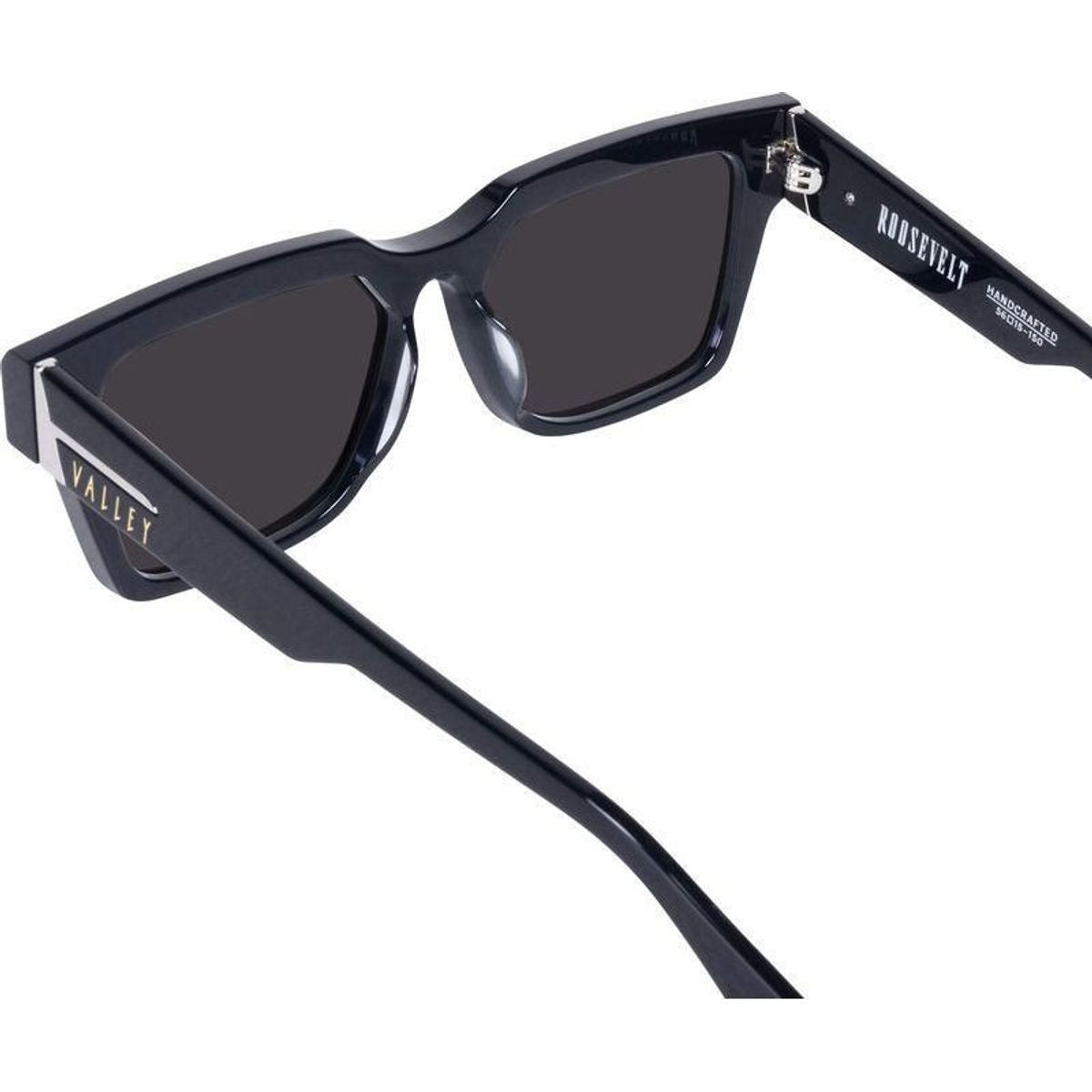 Roosevelt, Gloss Black with Silver Metal/Black Polarised Lenses