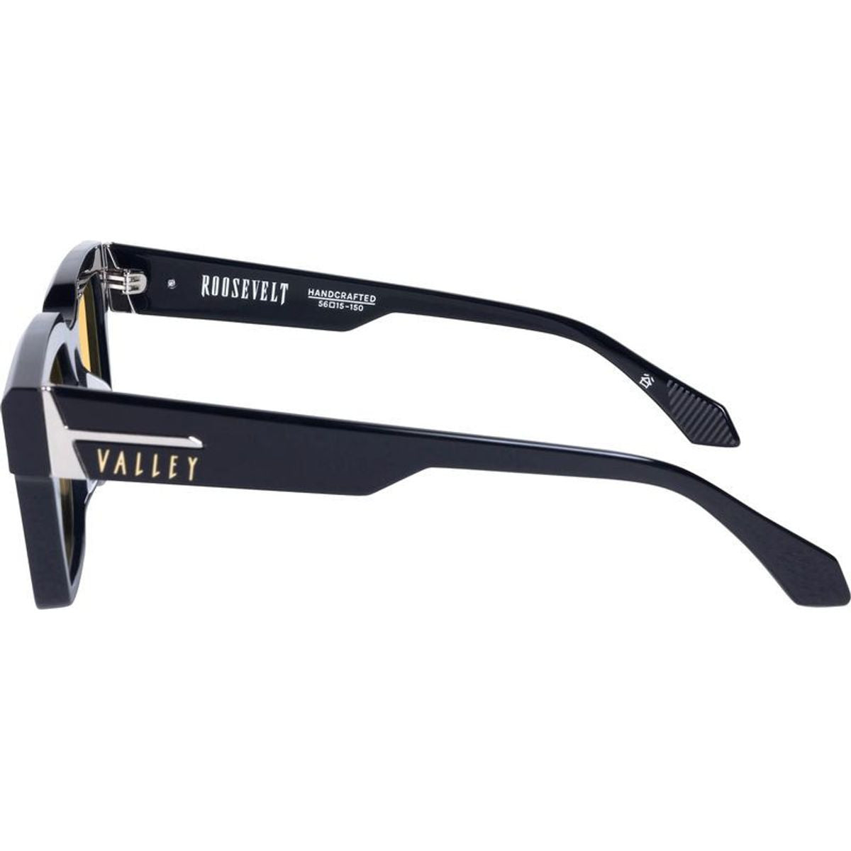 Roosevelt, Gloss Black with Silver Metal/Orange Gradient Lenses