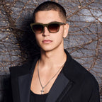 Royale, Dark Khaki Green with Gold Metal/Brown Gradient Lenses