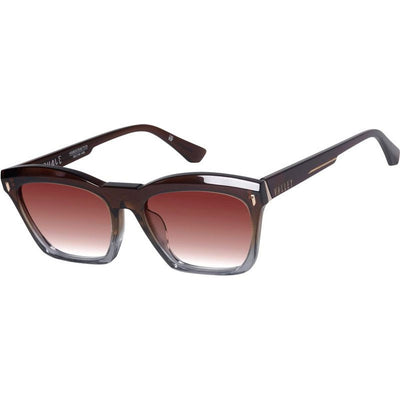 Royale, Transparent Chocolate Fade To Crystal with Gold Metal/Dark Orange Gradient Lenses