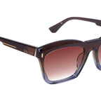 Royale, Transparent Chocolate Fade To Crystal with Gold Metal/Dark Orange Gradient Lenses