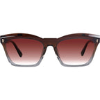 Royale, Transparent Chocolate Fade To Crystal with Gold Metal/Dark Orange Gradient Lenses