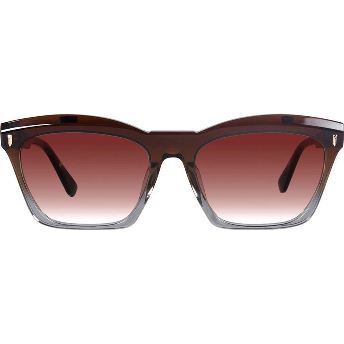Royale, Transparent Chocolate Fade To Crystal with Gold Metal/Dark Orange Gradient Lenses