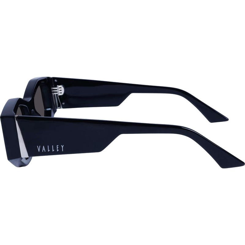 Valiant, Gloss Black with Silver Metal Trim/Black Lenses
