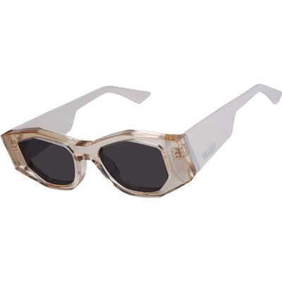 Valiant, Transparent Amber with Gold Metal Trim/Black Lenses