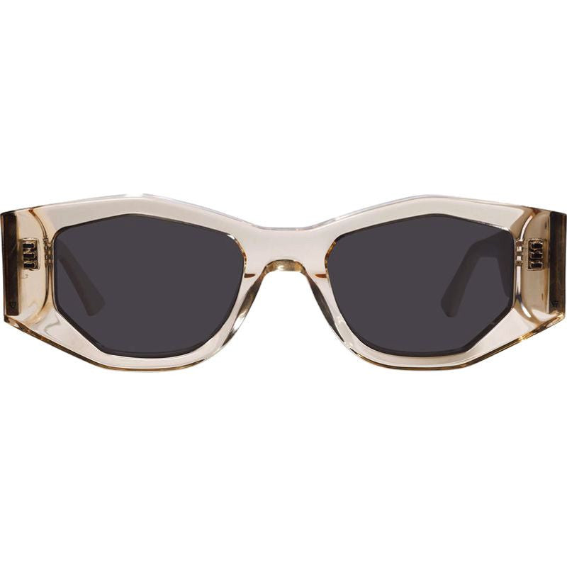 Valiant, Transparent Amber with Gold Metal Trim/Black Lenses