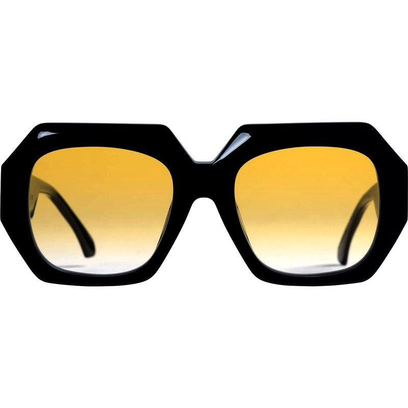 Monolith, Gloss Black with Silver Metal Trim/Orange Gradient Lenses