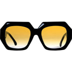 Monolith, Gloss Black with Silver Metal Trim/Orange Gradient Lenses