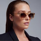 Solomon, Champagne with Rose Gold Metal Trim/Brown Gradient Lenses