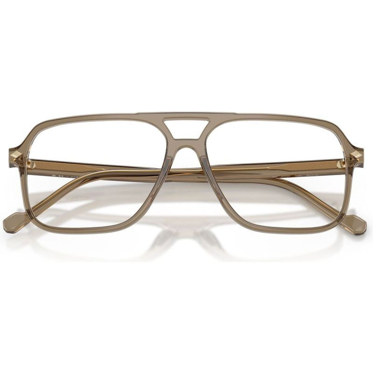 VO5709, Transparent Brown Heart/Clear Lenses 57 Eye Size