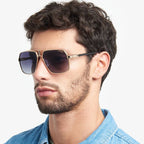 1055/S, Black and Gold/Dark Grey Gradient Lenses