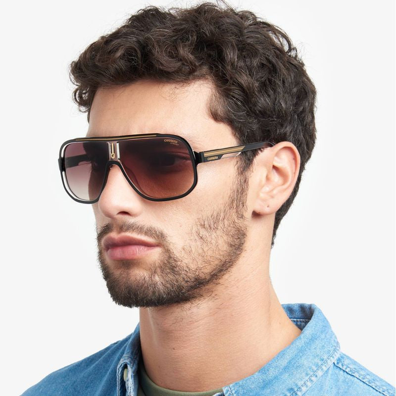 1058/S, Black and Gold/Brown Gradient Lenses