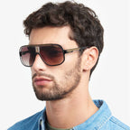 1058/S, Black and Gold/Brown Gradient Lenses