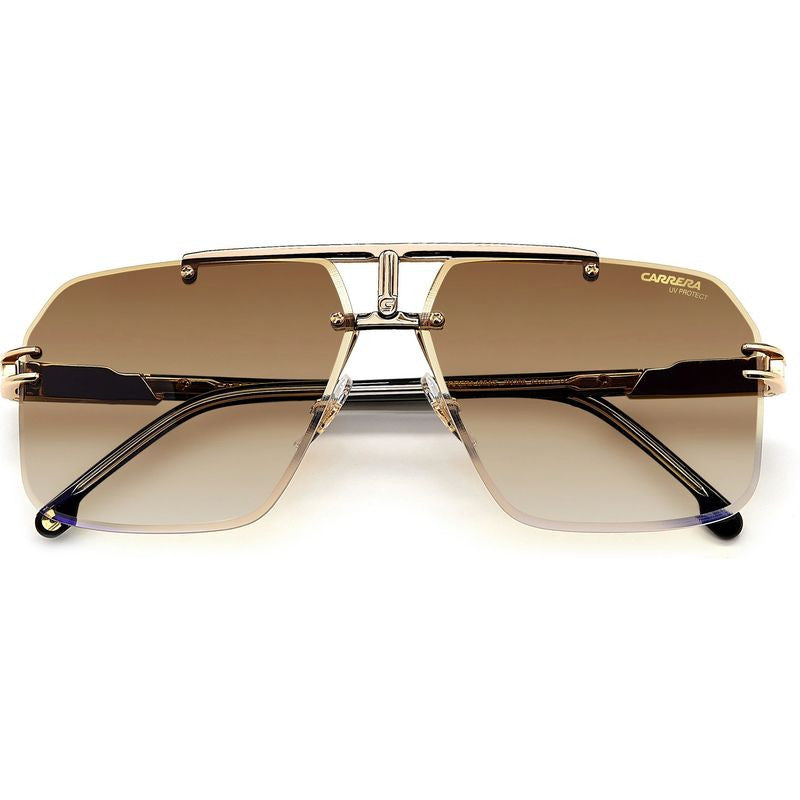1054/S, Black and Gold/Black Brown Green Gradient Lenses