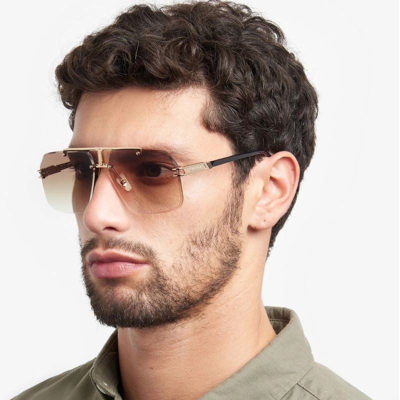 1054/S, Black and Gold/Black Brown Green Gradient Lenses