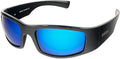 Coyote +, Gloss Black/Blue Mirror Glass Polarised Lenses