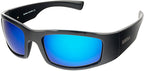 Coyote +, Gloss Black/Blue Mirror Glass Polarised Lenses